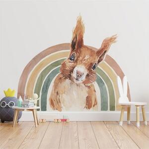 Detská nálepka na stenu Rainbow animals - veverička Farba: B, Rozmery: 98 x 85 cm