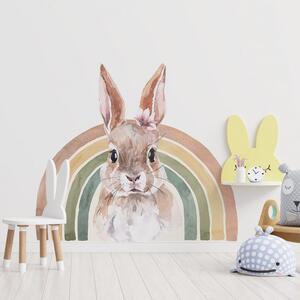 Detská nálepka na stenu Akvarelový zajačik Farba: A, Rozmery: 98 x 88 cm