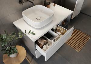 Luxusný kúpeľňový nábytok Miron A, sivá + biely lesk