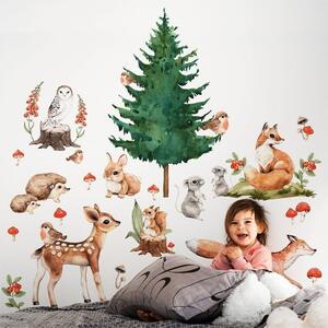 Detská nálepka na stenu Lesné zvieratká Rozmery: L