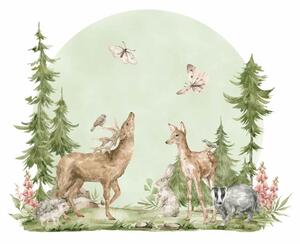 Detská nálepka na stenu Inhabitants of the forest - jeleň a srnka Rozmery: 95 x 73 cm