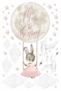 Detská nálepka na stenu Pastel bunnies - zajačik a husy