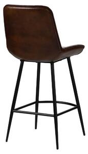 DARKNESS Barová stolička z pravej kože, 52x57x108, hnedá