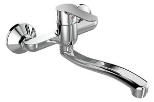 Mereo Mereo, Drezová nástenná batéria, Zuna, s ramienkom plochým vyhnutým 200 mm, chróm, MER-CB301Z