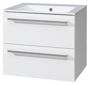 Mereo Mereo, Bino, kúpeľňová skrinka s keramickým umývadlom 61 cm, biela, dub, MER-CN660