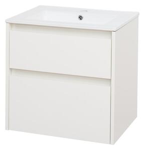 Mereo Mereo, Opto, kúpeľňová skrinka s keramickým umývadlom 61 cm, biela, dub, biela/dub, čierna, MER-CN910