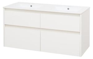 Mereo Mereo, Opto, kúpeľňová skrinka s keramickým umývadlom 121 cm, biela, dub, biela/dub, čierna, MER-CN913