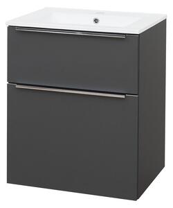 Mereo Mereo, Mailo, kúpeľňová skrinka s keramickým umývadlom 61 cm, chrómové madlo, MER-CN530