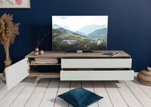 TROMSO TV-doska akácia 180x45x50 hnedo-bielo, lakovaná