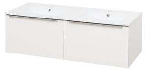 Mereo Mereo, Mailo, kúpeľňová skrinka s keramickým umývadlom 121 cm, chrómové madlo, MER-CN518