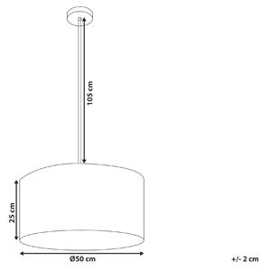 Závesná lampa biela látkové tienidlo v tvare bubna stropné svietidlo s 1 žiarovkou