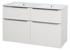 Mereo Mereo, Mailo, kúpeľňová skrinka s keramickým umývadlom 121 cm, chrómové madlo, MER-CN513