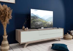 TROMSO TV-doska akácia 180x45x50 hnedo-bielo, lakovaná