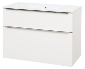 Mereo Mereo, Mailo, kúpeľňová skrinka s keramickým umývadlom 101 cm, chrómové madlo, MER-CN512