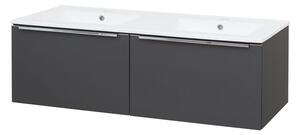 Mereo Mereo, Mailo, kúpeľňová skrinka s keramickým umývadlom 121 cm, chrómové madlo, MER-CN538