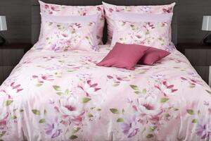Glamonde luxusné obliečky Romance s pastelovými kvetmi na ružovom podklade. Maximum romantiky! 240x200 cm