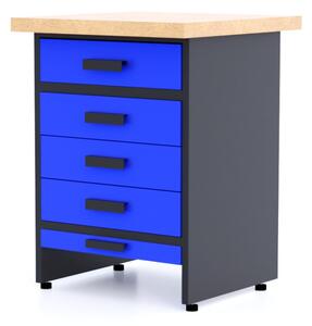 TvojRegal Kovový pracovný stôl WB1A-5s - Modul Farebné prevednie: Modrá