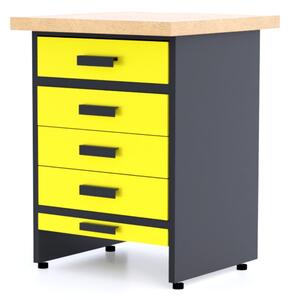 TvojRegal Kovový pracovný stôl WB1A-5s - Modul Farebné prevednie: Žltá
