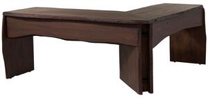 WOODLAND Rohový písací stôl z, akácie, 185x163x76 hnedý lakovaný