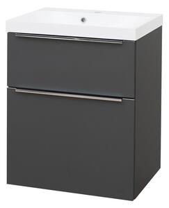 Mereo Mereo, Mailo, kúpeľňová skrinka s umývadlom z liateho mramoru 61 cm, chrómové madlo, MER-CN530M