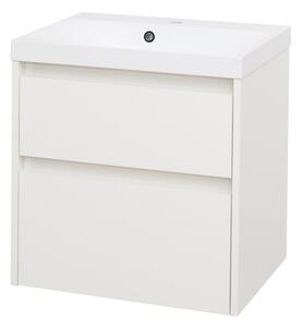 Mereo Mereo, Opto, kúpeľňová skrinka s umývadlom z liatého mramoru, 61 cm, biela, dub, biela/dub, čierna, MER-CN910M
