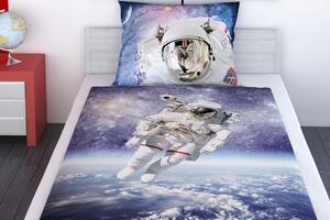 Glamonde luxusné obliečky Astronaut s realistickým 3D astronautom vo vesmíre. Obliečky pre deti a mládež! 140×200 cm