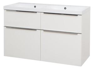 Mereo Mereo, Mailo, kúpeľňová skrinka s umývadlom z liateho mramoru 121 cm, chrómové madlo, MER-CN513M