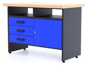 TvojRegal Kovový pracovný stôl WB5 - 3 zásuvky Farebné prevednie: Modrá