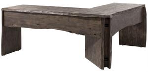 WOODLAND Rohový písací stôl akácia, 185x163x76, sivý lakovaný