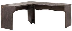 WOODLAND Rohový písací stôl akácia, 185x163x76, sivý lakovaný