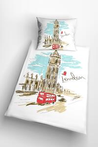 Glamonde luxusné obliečky London London s hravou kresbou mesta. Okúzlia vás pestré farby! 140×200 cm