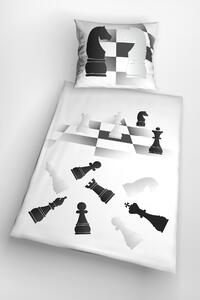 Glamonde luxusné obliečky Chess v čierno - bielom prevedení šachových figúr. Ideálne pre deti a teenagerov! 140×200 cm