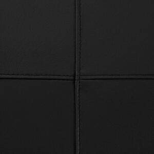 Taburet čierna pravá koža čalúnená podnožka obdĺžniková minimalistická moderná