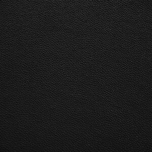 Taburet čierna pravá koža čalúnená podnožka obdĺžniková minimalistická moderná
