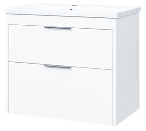 Mereo Mereo, Vigo, kúpeľňová skrinka s keramickým umývadlom 81 cm, biela, dub, MER-CN312