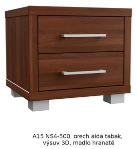 Nočný stolík Wood Service A15 NS4 500 (1ks), orech aida tabak, 3D výsuv, hranaté madlá