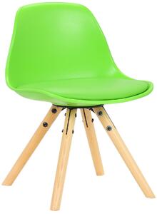Detská stolička Nakoni ~ plast, drevené nohy natura Farba Zelená