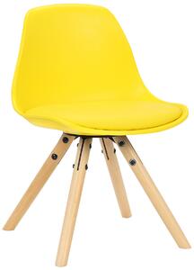 Detská stolička Nakoni ~ plast, drevené nohy natura Farba Žltá