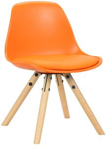 Detská stolička Nakoni ~ plast, drevené nohy natura Farba Oranžová