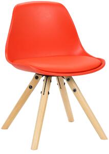 Detská stolička Nakoni ~ plast, drevené nohy natura Farba Červená