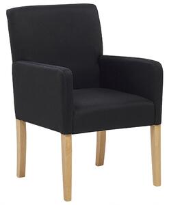 Jedálenská stolička čierne čalúnené drevené moderné nohy s opierkami