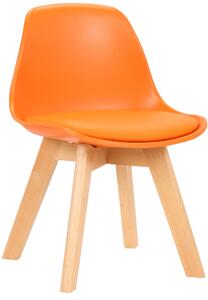 Detská stolička Lindi ~ plast, drevené nohy natura Farba Oranžová