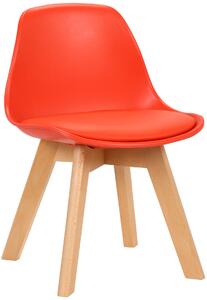 Detská stolička Lindi ~ plast, drevené nohy natura Farba Červená