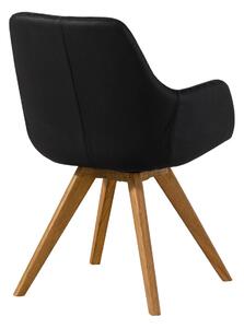 TACOMA Otočná stolička divoký dub, 56x60x87, čierna