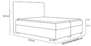 Čalúnená posteľ CHERYL + topper, 160x200, pagani 23670