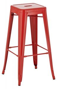 Kovová barová stolička Josh Farba Červená