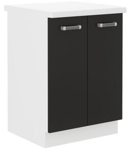 Kuchynská skrinka dolná dvojdverová s pracovnou doskou EPSILON 80D 2F ZB, 80x82x60, čierna/biela