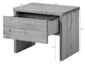 JANGALI Nočný stolík dub cérový 50x35x40, tabakový, olejovaný