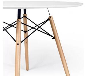 Jedálenský stôl GULDEN, 80x80x76, biela/buk