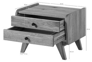 ORIGINAL RETRO Nočný stolík divoký dub, 55x39x43, prírodný olejovaný